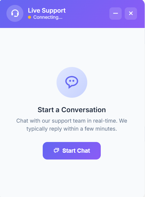 Live chat interface